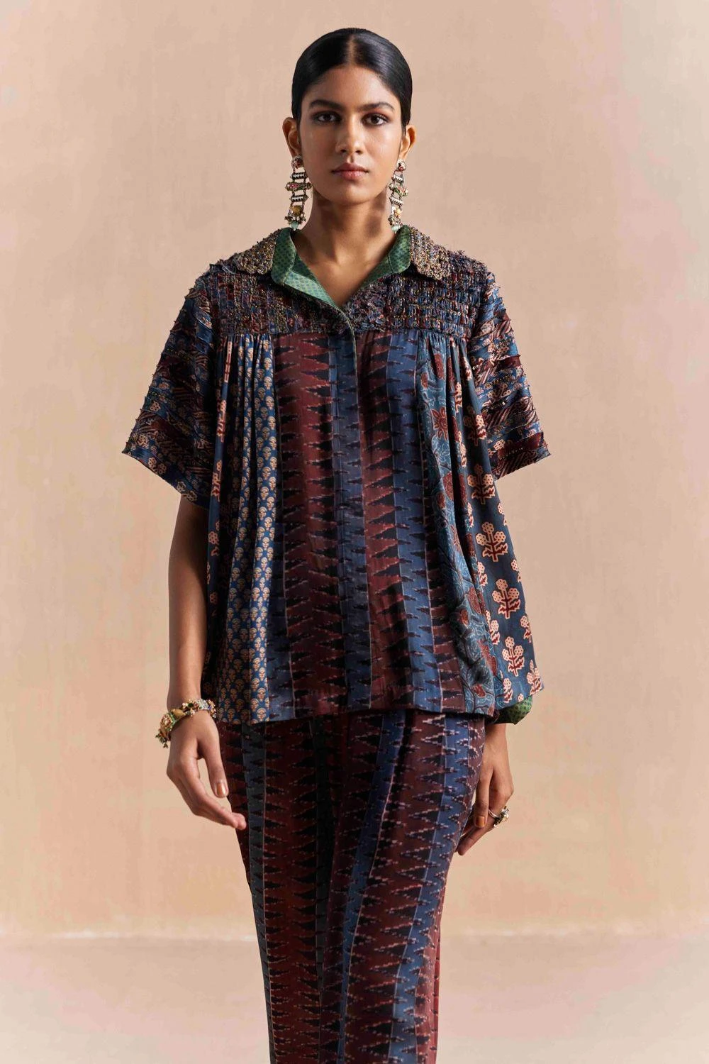 Sunira Designs Blue Mrida Texture Shirt 5 Sunira Designs Blue Mrida Texture Shirt - Image 3