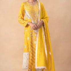 Divya Sheth Yellow Embellished Kurta Set