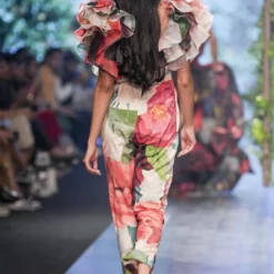 Gauri & Nainika Pink Botanical Printed Jumpsuit 7 Gauri & Nainika Pink Botanical Printed Jumpsuit -Textalux Sales 2112gn02 3