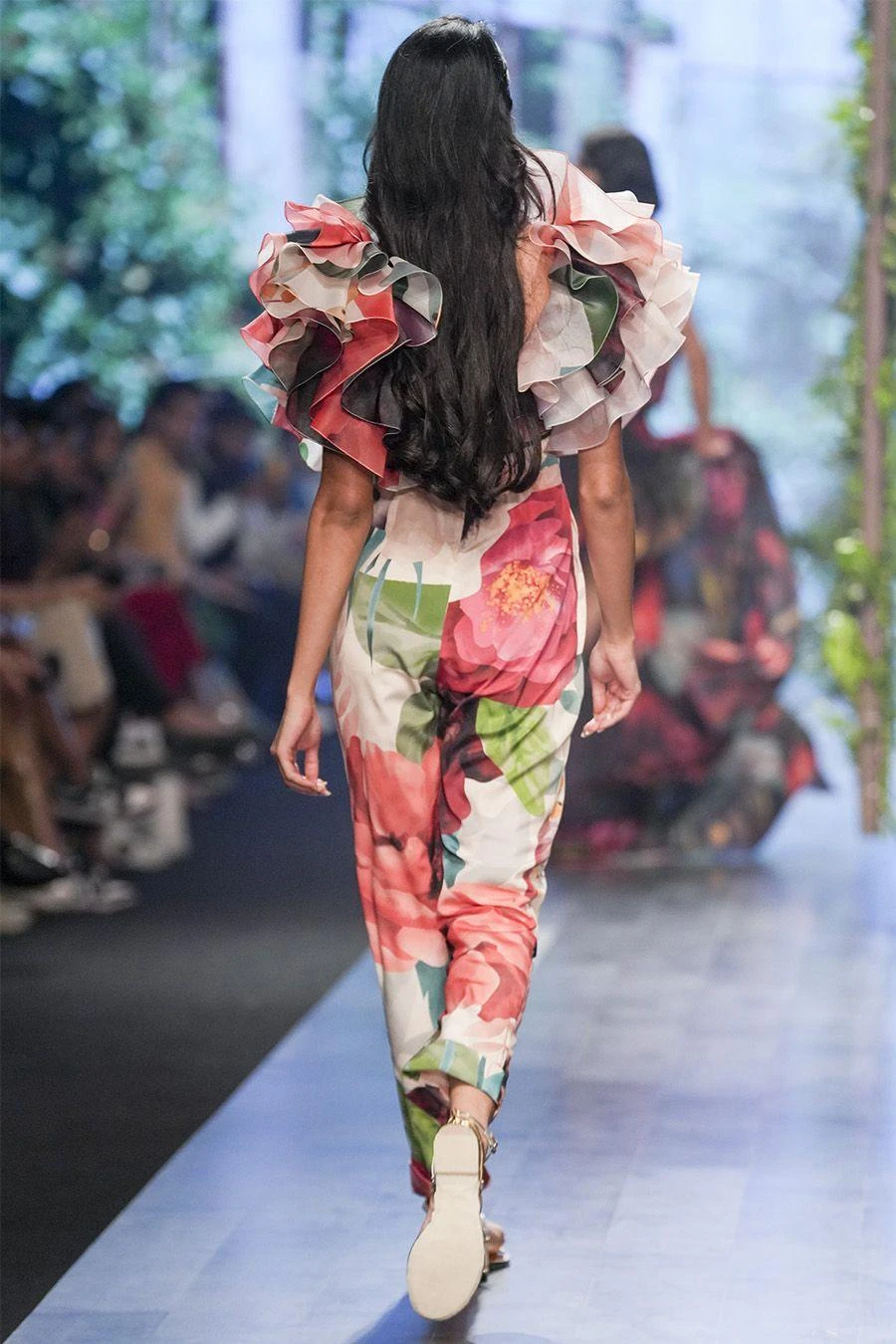 Gauri & Nainika Pink Botanical Printed Jumpsuit 5 Gauri & Nainika Pink Botanical Printed Jumpsuit - Image 3
