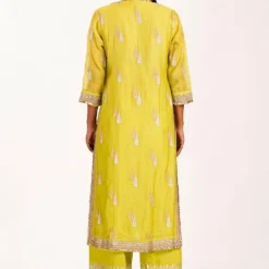 Gopi Vaid Lime Green Kurta Set With An Embellished Neckline -Textalux Sales 211gv 0096225 5