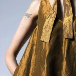 Shorshe Copper Gold Asymmetric Tunic -Textalux Sales 212sho8 2