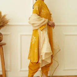 Nikasha Ochre Foil Dhoti Set 8 Nikasha Ochre Foil Dhoti Set -Textalux Sales 21823na17 2