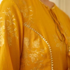 Nikasha Ochre Foil Dhoti Set 9 Nikasha Ochre Foil Dhoti Set -Textalux Sales 21823na17 3