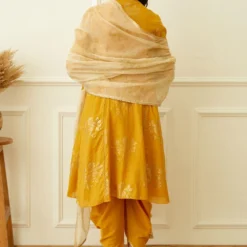 Nikasha Ochre Foil Dhoti Set 11 Nikasha Ochre Foil Dhoti Set -Textalux Sales 21823na17 5