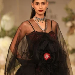 Varun Bahl Black Embellished Jumpsuit With A Cape -Textalux Sales 21923vb10 3