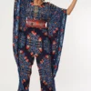 SVA Blue Butta Printed Kaftan Style Jumpsuit -Textalux Sales 219sva28 1