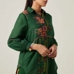 Sunira Designs Green Gulzaar High Low Top -Textalux Sales 2222323sg19 3
