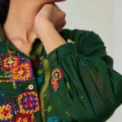 Sunira Designs Green Gulzaar High Low Top -Textalux Sales 2222323sg19 4