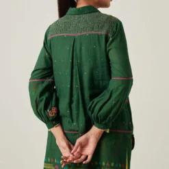 Sunira Designs Green Gulzaar High Low Top -Textalux Sales 2222323sg19 6