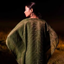 Naina Jain Green Chanderi Benarasi Kaftan -Textalux Sales 222nj4 4