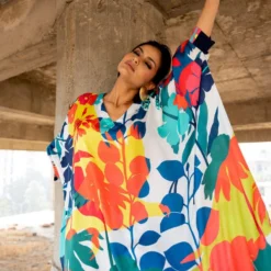 Pooja Keyur Blue Paradise Abtsract Printed Kaftan Set 9 Pooja Keyur Blue Paradise Abtsract Printed Kaftan Set -Textalux Sales 222pok13 3