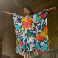 Pooja Keyur Blue Paradise Abtsract Printed Kaftan Set 10 Pooja Keyur Blue Paradise Abtsract Printed Kaftan Set -Textalux Sales 222pok13 4