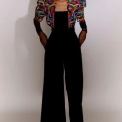 Mini Sondhi Bricks Cutwork Cropped Jacket & Jumpsuit Set