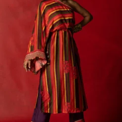 Pooja Keyur Striped One Shoulder Kurta Set -Textalux Sales 229pk29 2
