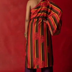 Pooja Keyur Striped One Shoulder Kurta Set -Textalux Sales 229pk29 5