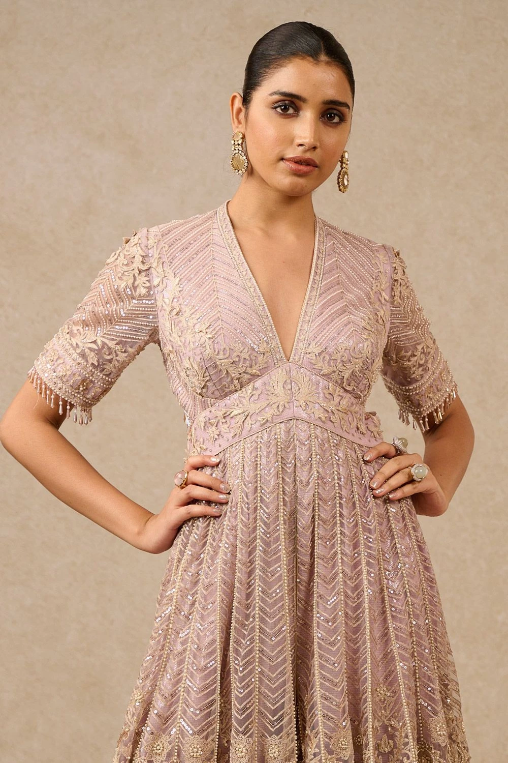 Tarun Tahiliani Lilac Embellished Jumpsuit 5 Tarun Tahiliani Lilac Embellished Jumpsuit - Image 3