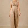 Tarun Tahiliani Champagne Embellished Jumpsuit -Textalux Sales 231023tt37 1 1
