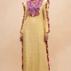 Payal Singhal Yellow Embroidered Dress With Multicolour Tassels -Textalux Sales 232pys3 1