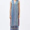 Kshitij Jalori Charley Stripe Forest Blue Kurta Set -Textalux Sales 23523kj43 1