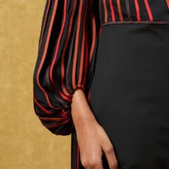 Bodice Black Pleated Jumpsuit With A Drape -Textalux Sales 23bo10 4