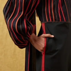 Bodice Black Pleated Jumpsuit With A Drape -Textalux Sales 23bo10 5