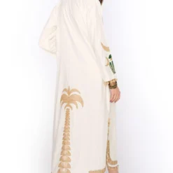 Heirloom By Rara Avis Off White Hamsa Embroidered Column Dress -Textalux Sales 23rh45 4