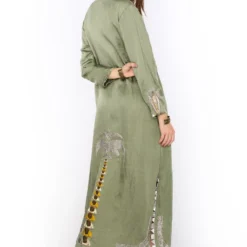 Heirloom By Rara Avis Sage Green Hamsa Embroidered Column Dress -Textalux Sales 23rh48 5