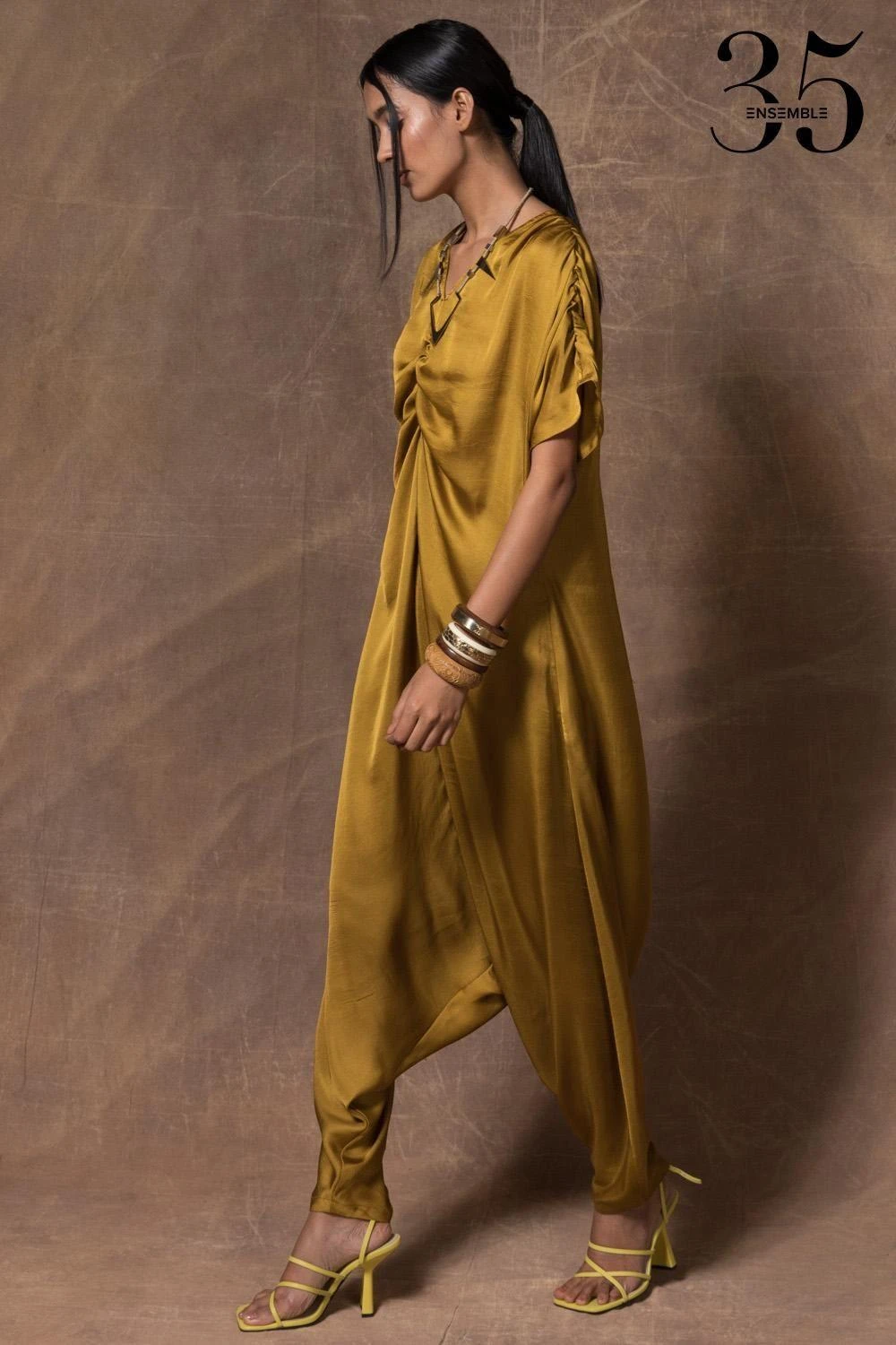 431-88 By Shweta Kapur Olive Green Lounge Jumpsuit 4 431-88 By Shweta Kapur Olive Green Lounge Jumpsuit - Image 2