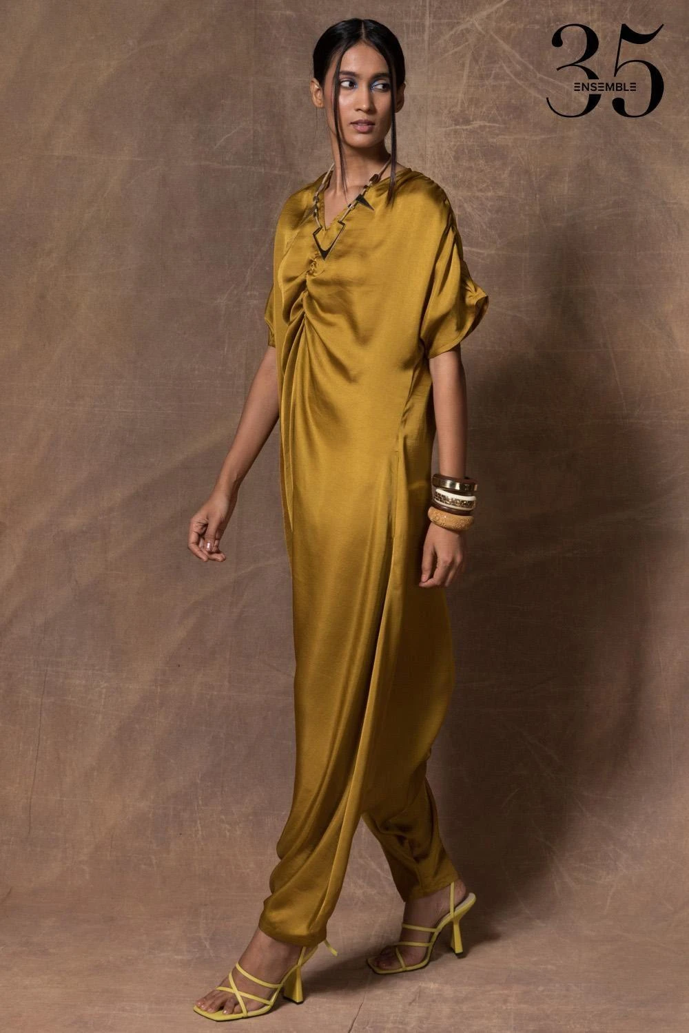 431-88 By Shweta Kapur Olive Green Lounge Jumpsuit 5 431-88 By Shweta Kapur Olive Green Lounge Jumpsuit - Image 3