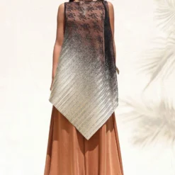 Richa Khemka Tan Floor Length Jumpsuit