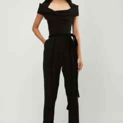 Gauri & Nainika Black Halter Neck Jumpsuit