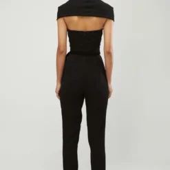 Gauri & Nainika Black Halter Neck Jumpsuit -Textalux Sales 248g n24 3