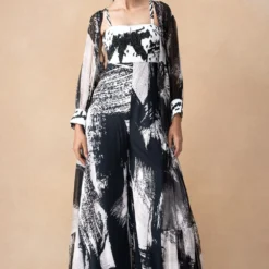 Nikita Mhaisalkar Black Abstract Printed Jumpsuit