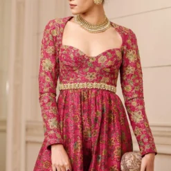 Tarun Tahiliani Fuchsia Chintz Printed Jumpsuit 7 Tarun Tahiliani Fuchsia Chintz Printed Jumpsuit -Textalux Sales 2510ttc3 2