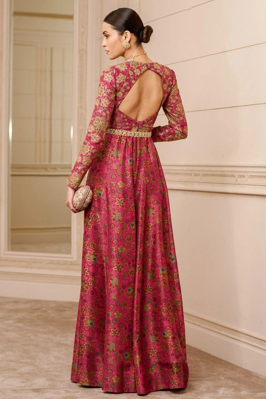 Tarun Tahiliani Fuchsia Chintz Printed Jumpsuit 6 Tarun Tahiliani Fuchsia Chintz Printed Jumpsuit - Image 4