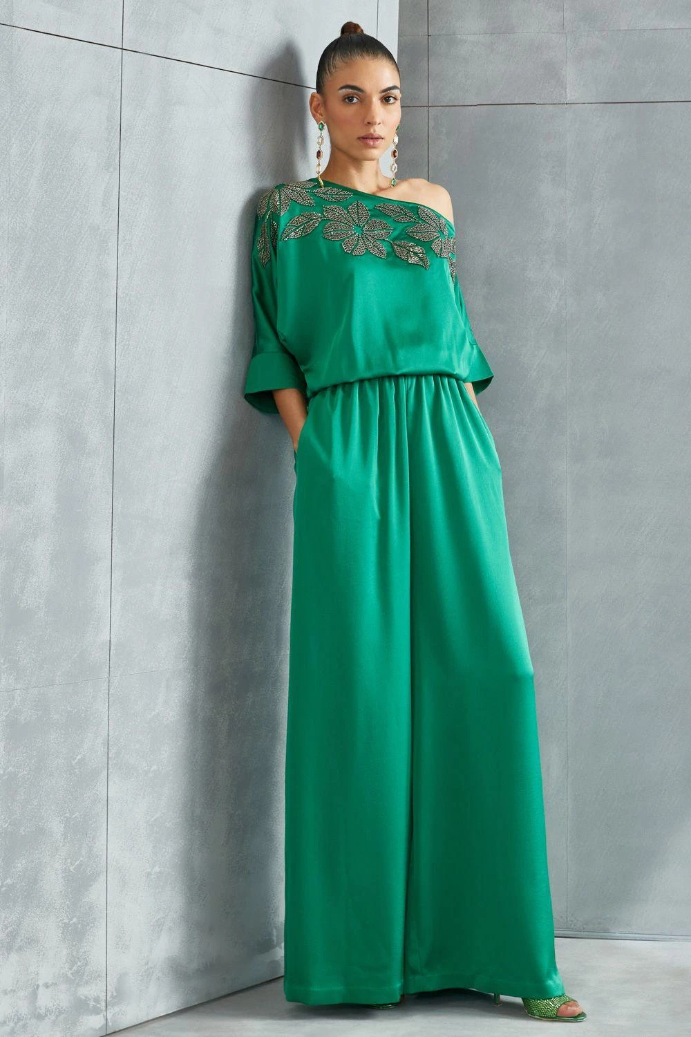 Namrata Joshipura River Leaf Drop Shoulder Jumpsuit 5 Namrata Joshipura River Leaf Drop Shoulder Jumpsuit - Image 3