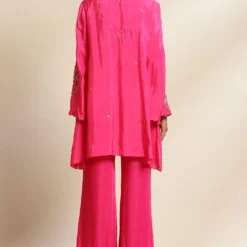 ONE NOT TWO Pink Floral Kurta With Flared Pants -Textalux Sales 25723ont5 5