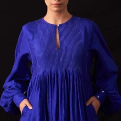 Amrich Ari Blue Handwoven Tiered Dress 9 Amrich Ari Blue Handwoven Tiered Dress -Textalux Sales 25923aml10 3