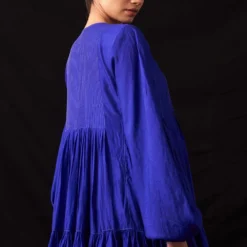 Amrich Ari Blue Handwoven Tiered Dress 10 Amrich Ari Blue Handwoven Tiered Dress -Textalux Sales 25923aml10 4