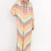 Rara Avis Willbow Rainbow Striped Hand Embroidered Dress 1 Rara Avis Willbow Rainbow Striped Hand Embroidered Dress -Textalux Sales 25ra49 1