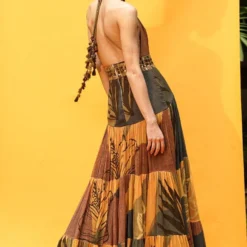 Nikita Mhaisalkar Tropical Mustard African Baroque Embroidered Dress -Textalux Sales 2710nm4 5