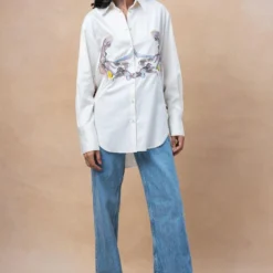 GRAINE Classic Portrait Shirt With Rubber Fringe -Textalux Sales 27623gre9 3