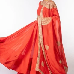 Anamika Khanna Red Embellished Anarkali Set -Textalux Sales 277 ak3 2