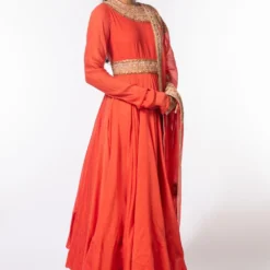 Anamika Khanna Red Embellished Anarkali Set -Textalux Sales 277 ak3 3