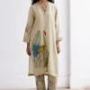 Archana Jaju Ivory Handpainted Kalamkari Tunic Set -Textalux Sales 27923aja27 1