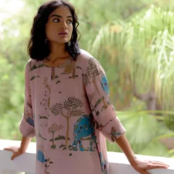 Archana Jaju Rose Kalamkari Dress -Textalux Sales 27923aja6 3