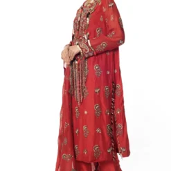Anamika Khanna Red Embellished Kurta Set 9 Anamika Khanna Red Embellished Kurta Set -Textalux Sales 279an4 3