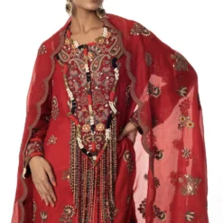 Anamika Khanna Red Embellished Kurta Set 10 Anamika Khanna Red Embellished Kurta Set -Textalux Sales 279an4 4