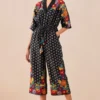 Chandrima Black Printed Embroidered Jumpsuit -Textalux Sales 2811cha28 1